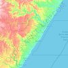 Mappa topografica Hibiscus Coast Local Municipality, altitudine, rilievo