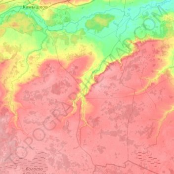 Mappa topografica Зареченское сельское поселение, altitudine, rilievo