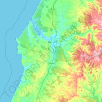 Mappa topografica Aljezur, altitudine, rilievo