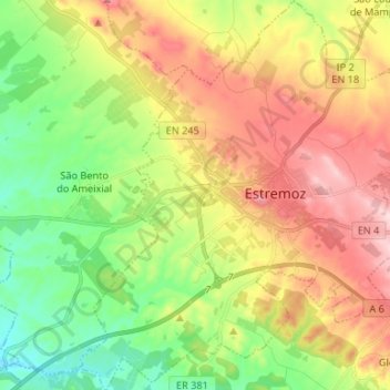 Mappa topografica Santa Maria, altitudine, rilievo