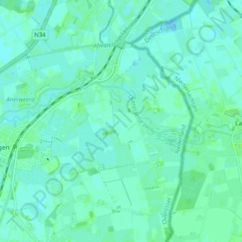 Mappa topografica Holtheme, altitudine, rilievo