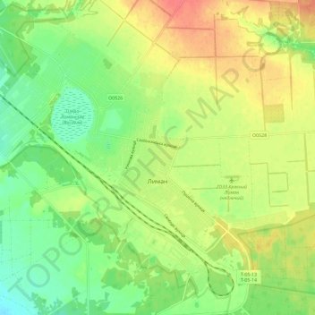 Mappa topografica Лиман, altitudine, rilievo
