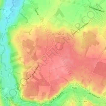 Mappa topografica 4607, altitudine, rilievo