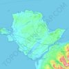 Mappa topografica Isle of Anglesey, altitudine, rilievo
