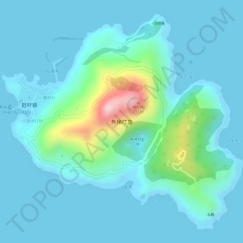 Mappa topografica 外伶仃岛, altitudine, rilievo