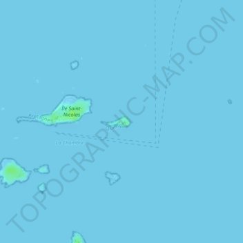 Mappa topografica Île de Bananec, altitudine, rilievo