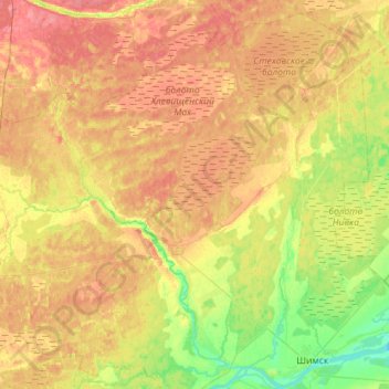 Mappa topografica Медведское сельское поселение, altitudine, rilievo