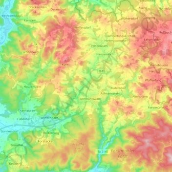 Mappa topografica 93170, altitudine, rilievo