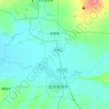 Mappa topografica 双泉镇, altitudine, rilievo