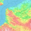 Mappa topografica Nord-Passo di Calais, altitudine, rilievo