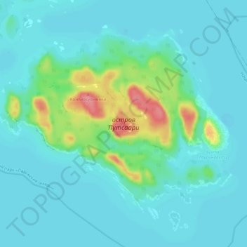Mappa topografica остров Путсаари, altitudine, rilievo