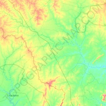 Mappa topografica Rajada, altitudine, rilievo