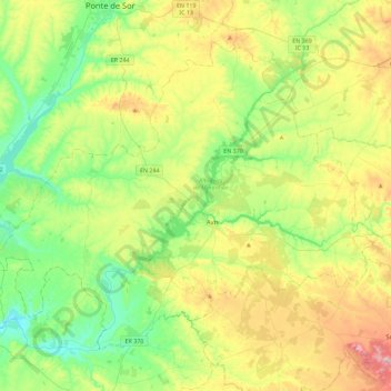 Mappa topografica Avis, altitudine, rilievo