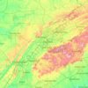 Mappa topografica East Tennessee, altitudine, rilievo