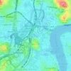 Mappa topografica Bowen Hills, altitudine, rilievo