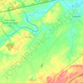 Mappa topografica North Newton Township, altitudine, rilievo