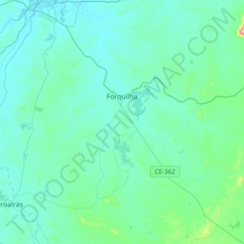 Mappa topografica Forquilha, altitudine, rilievo