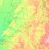 Mappa topografica West Tennessee, altitudine, rilievo
