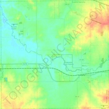 Mappa topografica Franklin Township, altitudine, rilievo