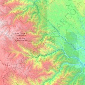 Mappa topografica Municipio Charazani, altitudine, rilievo