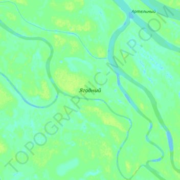 Mappa topografica Ягодный, altitudine, rilievo