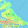Mappa topografica Terra del Fuoco, altitudine, rilievo