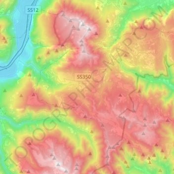 Mappa topografica Magnifica Comunità degli Altipiani Cimbri, altitudine, rilievo