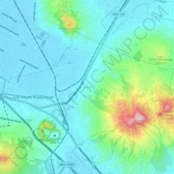 Mappa topografica La Paz, altitudine, rilievo