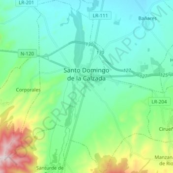 Mappa topografica Santo Domingo de la Calzada, altitudine, rilievo