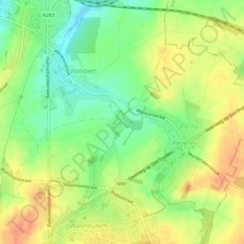 Mappa topografica Hoeve Janshoven, altitudine, rilievo