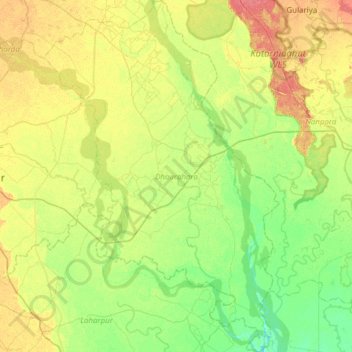 Mappa topografica Dhaurahara, altitudine, rilievo