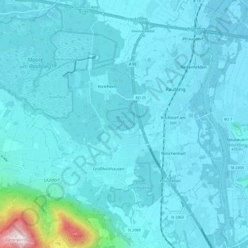 Mappa topografica 83064, altitudine, rilievo