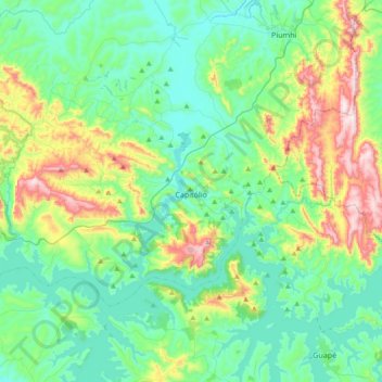 Mappa topografica Capitólio, altitudine, rilievo