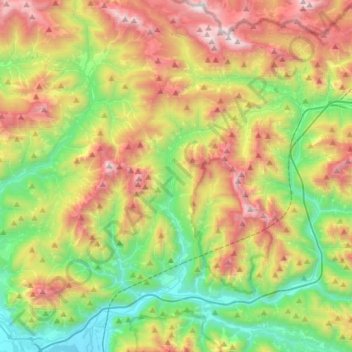 Mappa topografica Moggio Udinese, altitudine, rilievo