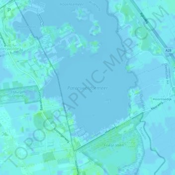 Mappa topografica Paterswoldsemeer, altitudine, rilievo