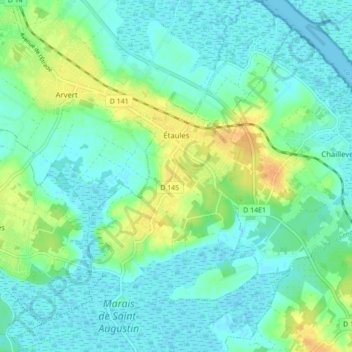 Mappa topografica Étaules, altitudine, rilievo