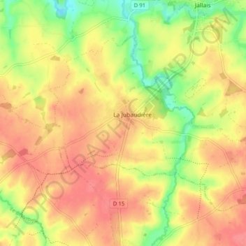 Mappa topografica La Jubaudière, altitudine, rilievo