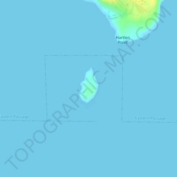 Mappa topografica Devils Island, altitudine, rilievo