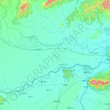 Mappa topografica Смидовичский район, altitudine, rilievo