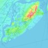 Mappa topografica Staten Island, altitudine, rilievo