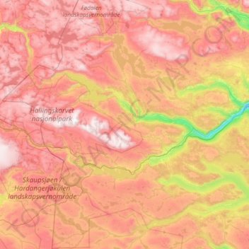 Mappa topografica Hol, altitudine, rilievo