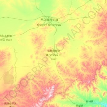 Mappa topografica 浩勒图高勒镇, altitudine, rilievo