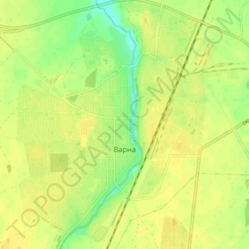 Mappa topografica Варна, altitudine, rilievo