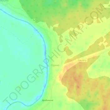 Mappa topografica Одино, altitudine, rilievo