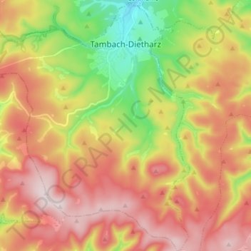 Mappa topografica Tambach-Dietharz, altitudine, rilievo