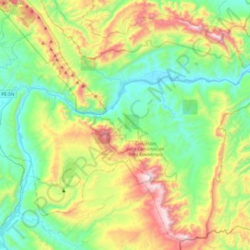 Mappa topografica Chazuta, altitudine, rilievo