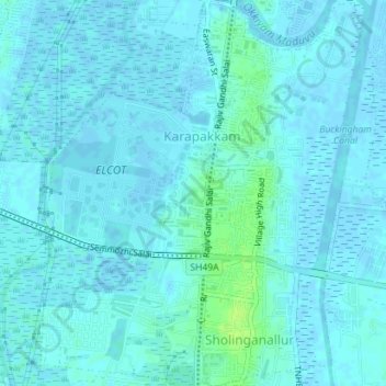 Mappa topografica Ward 197, altitudine, rilievo