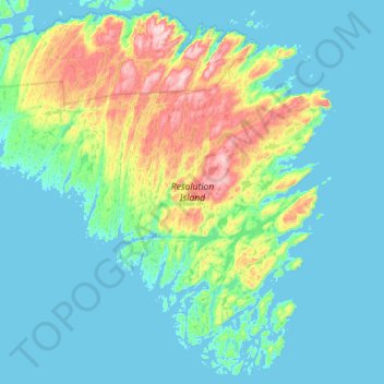 Mappa topografica Resolution Island, altitudine, rilievo