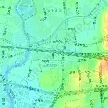 Mappa topografica 锦华路街道, altitudine, rilievo