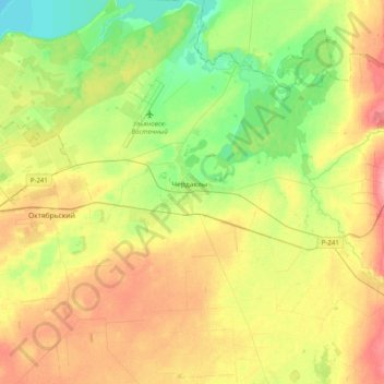 Mappa topografica Чердаклинское городское поселение, altitudine, rilievo